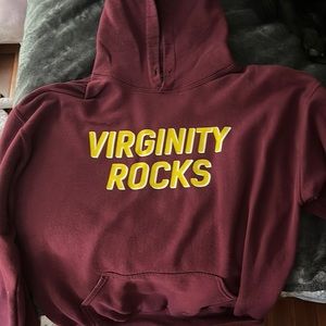 Virginity rocks maroon hoodie
